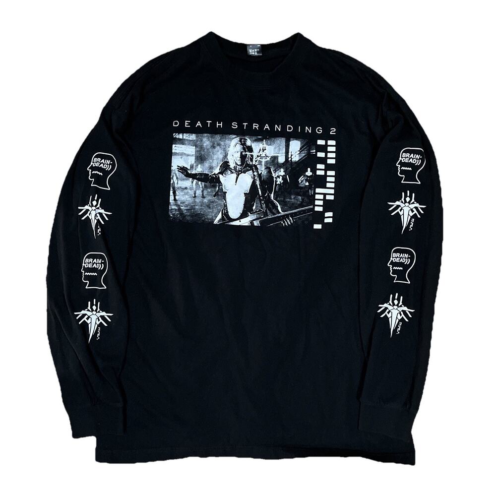 Death Stranding 2 x Brain Dead Higgs Long Sleeve Black T-Shirt Japan Pop Up 2XL
